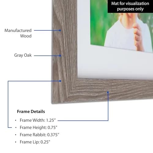 ArtToFrames Gray Oak Poster Frame 21.5 cm (8.5 x 18 Inch) | Custom Made for 6x16 Inch Photos thumbnail 5