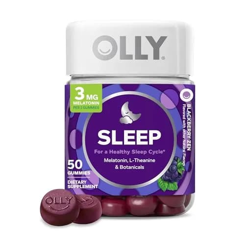 OLLY Sleep Gummies for Adults, 50 Count | Blackberry Zen, 3mg Melatonin, L-Theanine, Gluten Free thumbnail 1