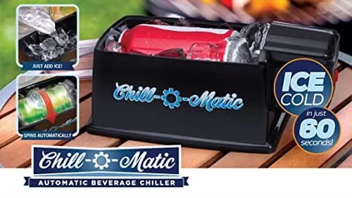 Chill-O-Matic Instant Beverage Cooler – Chill 12 oz Soda & Beer Cans in 60 Seconds – Portable Electric Drink Chiller for Tailgating, BBQs, Camping & Parties (Black) thumbnail 2
