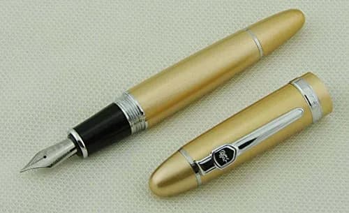 Lanxivi Jinhao 159 Fountain Pen Champagne Color Silver Trim with Pen Pouch, 14.8cm (5.8in) | Smooth Ink Flow thumbnail 6