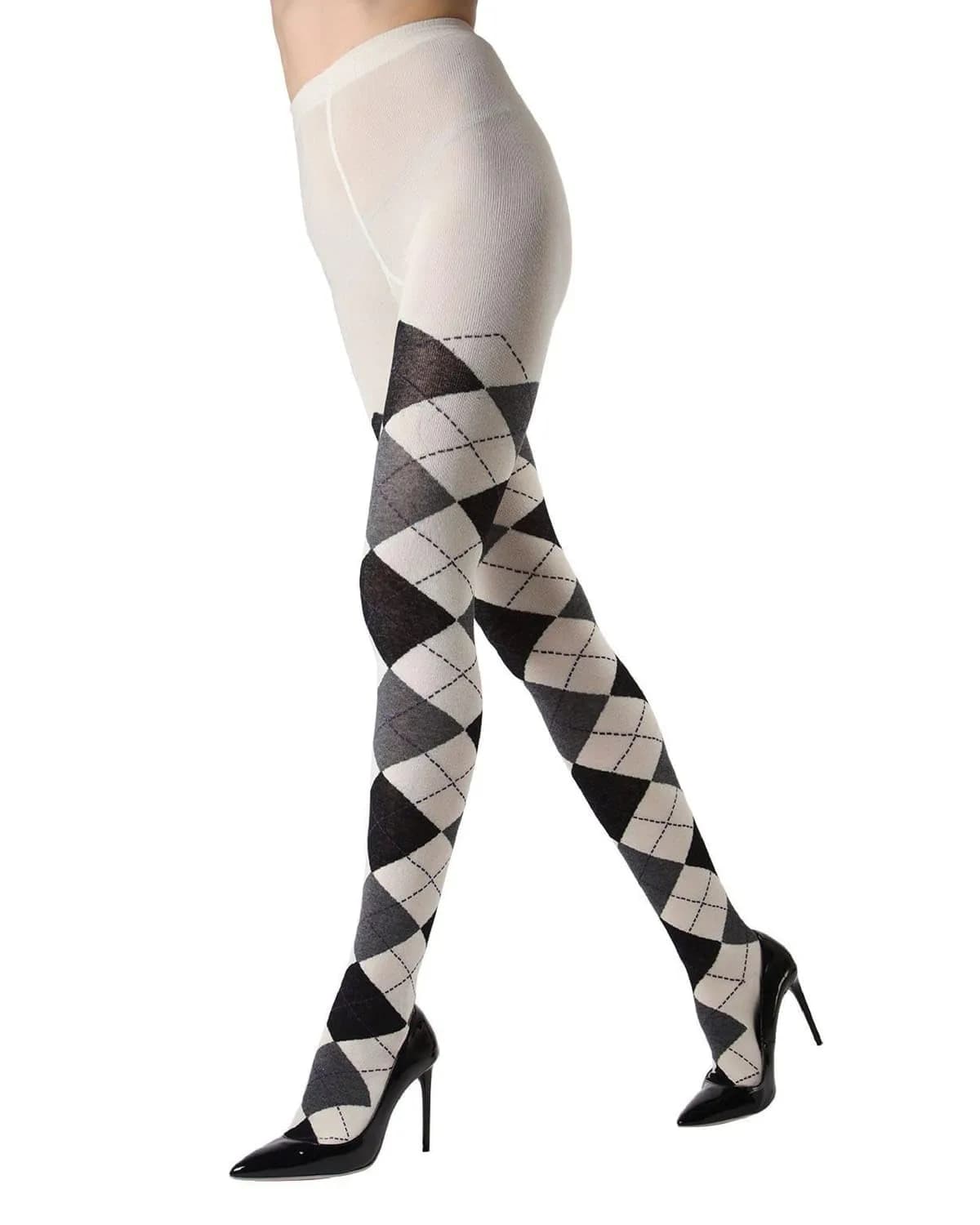 MeMoi Textured Argyle Sweater Tights | Classic Warmth & Style for Women (70-120 chars)