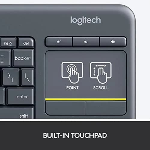 Logitech K400 Plus Wireless Touch TV Keyboard for PC-Connected TV | Long-lasting, Comfortable Control (70-120 chars) thumbnail 4