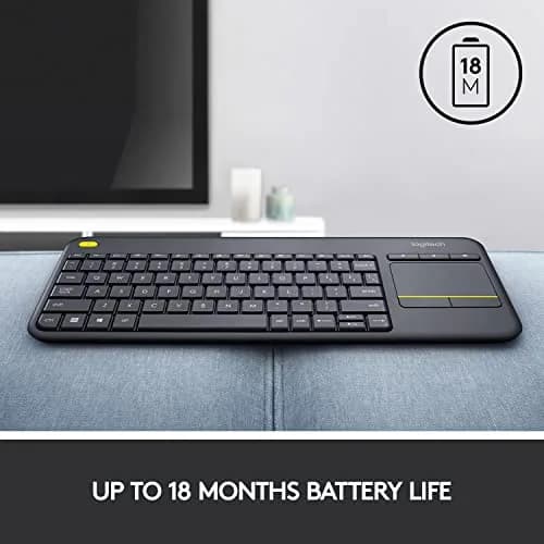 Logitech K400 Plus Wireless Touch TV Keyboard for PC-Connected TV | Long-lasting, Comfortable Control (70-120 chars) thumbnail 7