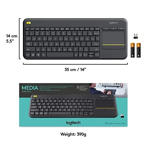 Logitech K400 Plus Wireless Touch TV Keyboard for PC-Connected TV | Long-lasting, Comfortable Control (70-120 chars) thumbnail 8