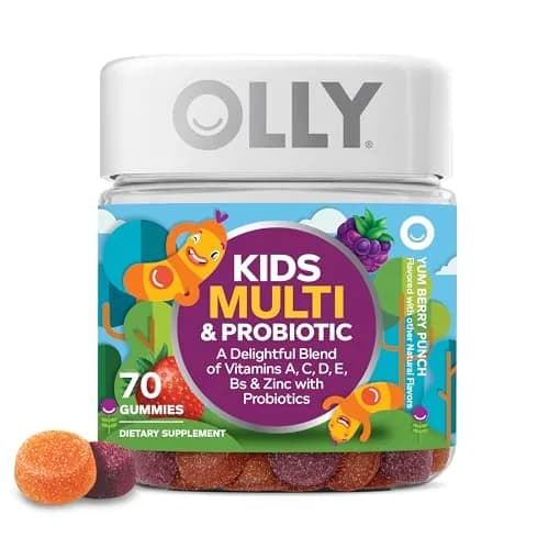 OLLY Kids Multivitamin & Probiotic Gummy, Blissful Berry, 70 Count (2.47 oz) | Digestive & Immune Support thumbnail 1