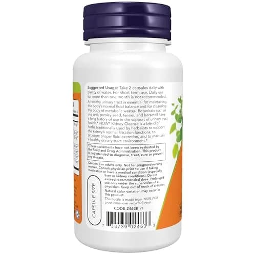 NOW Foods Kidney Cleanse with Uva Ursi, Parsley Seed, Fennel, and Horsetail 90 Veg Capsules | Supports Urinary Tract Health thumbnail 3