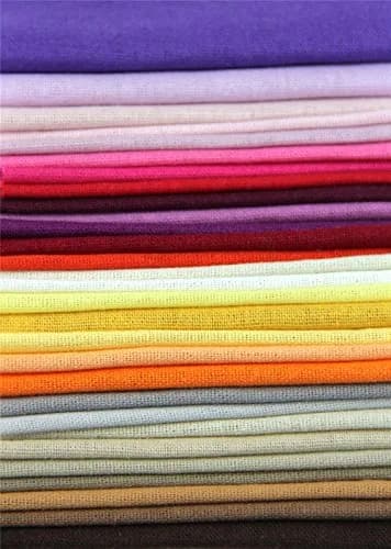 RayLineDo Linen Fabric Squares 10cm x 10cm | 50 Color Patchwork Bundle for Crafts thumbnail 5
