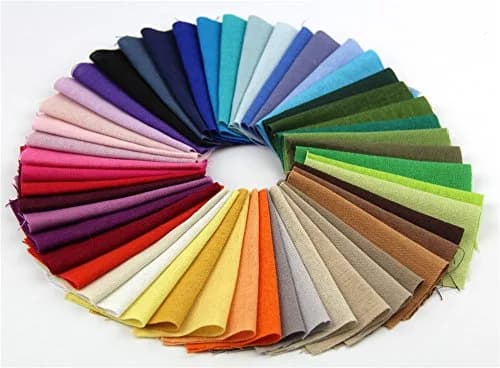 RayLineDo Linen Fabric Squares 10cm x 10cm | 50 Color Patchwork Bundle for Crafts thumbnail 2