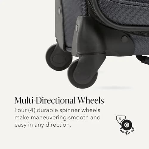 SwissGear Sion Softside Expandable Spinner Luggage Large Checked Grey | Durable Lightweight Travel Suitcase thumbnail 6