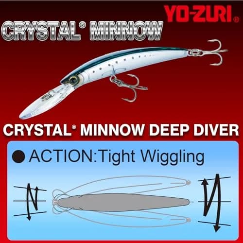Duel Crystal Minnow Deep Diver Floating Lure, Clown | Dives to 10ft, 15.9g (0.56oz) thumbnail 3