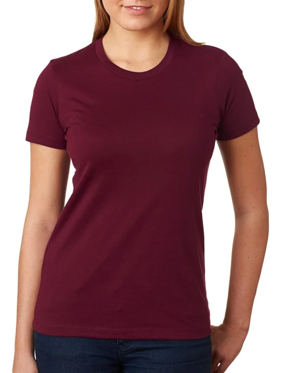 Next Level Women's Signature Style Boyfriend Jersey T-Shirt Black XXX-Large | Classic Crew Neck Cotton Tee — Maroon / XX-Large