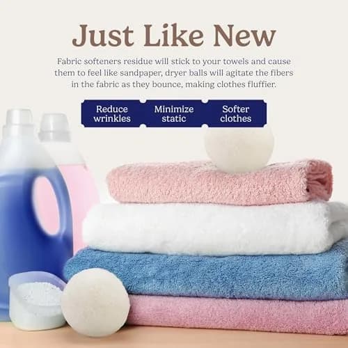 Handy Laundry Wool Dryer Balls 6-Pack, Reusable Natural Fabric Softener | 270 g (0.6 lb) thumbnail 6