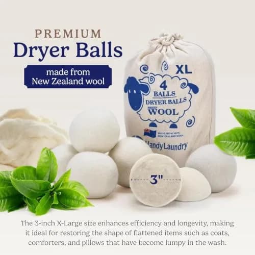 Handy Laundry Wool Dryer Balls 6-Pack, Reusable Natural Fabric Softener | 270 g (0.6 lb) thumbnail 2