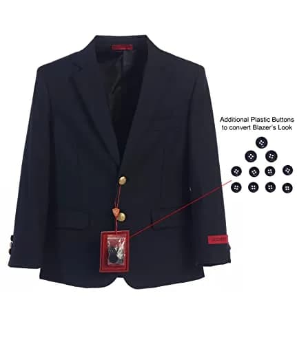 Gioberti Boys Formal Blazer Jacket, Fully Lined, Navy, Size 10 | Classic Single-Breasted Design thumbnail 2
