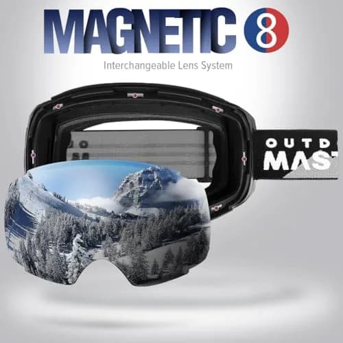 OutdoorMaster Ski Goggles PRO, OTG Snow Goggles with Interchangeable Lens, 21cm (8.27in) x 9.5cm (3.74in) thumbnail 2