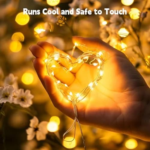 Minetom 100Ft 300LED Warm White Fairy Lights | Steady On, Copper Wire, IP44 Waterproof thumbnail 4