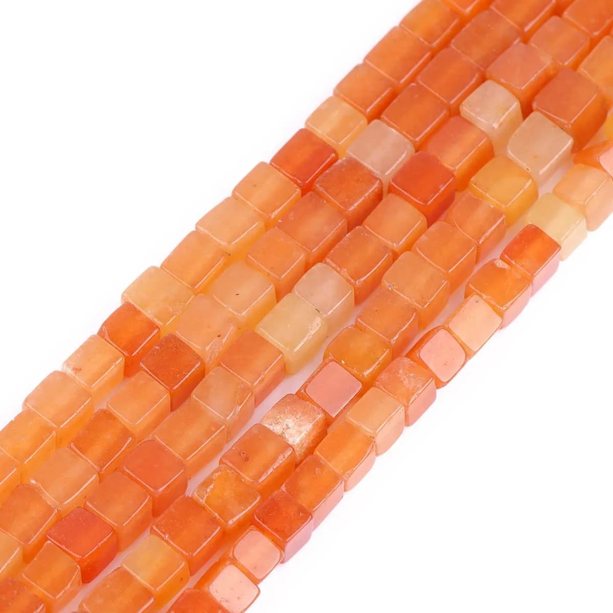 GEM-INSIDE CREATE YOUR OWN FASHION Natural 4mm Square Cube Stone Beads | Red Aventurine Jewelry Gemstone for Handmade Crafts - main product image