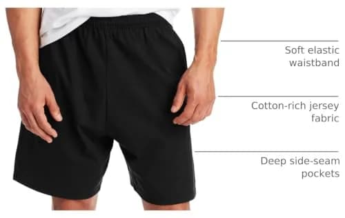 Hanes Men's Jersey Cotton Shorts with Pocket | Comfortable, Versatile & Imported from USA thumbnail 4