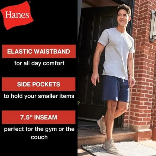 Hanes Men's Jersey Cotton Shorts with Pocket | Comfortable, Versatile & Imported from USA thumbnail 8