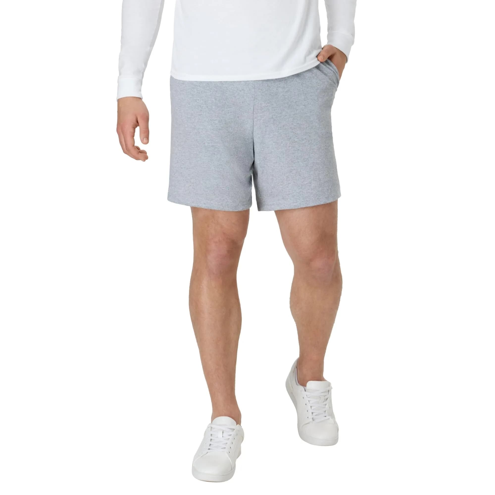 Hanes Men's Cotton Jersey Workout Shorts with Pockets, Light Steel, Medium | 18.5cm (7.5") Inseam