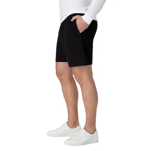 Hanes Men's Jersey Cotton Workout Shorts with Pockets, Black, 7.5" Inseam (XL) thumbnail 5