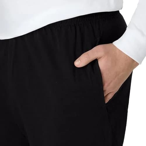 Hanes Men's Jersey Cotton Workout Shorts with Pockets, Black, 7.5" Inseam (XL) thumbnail 6