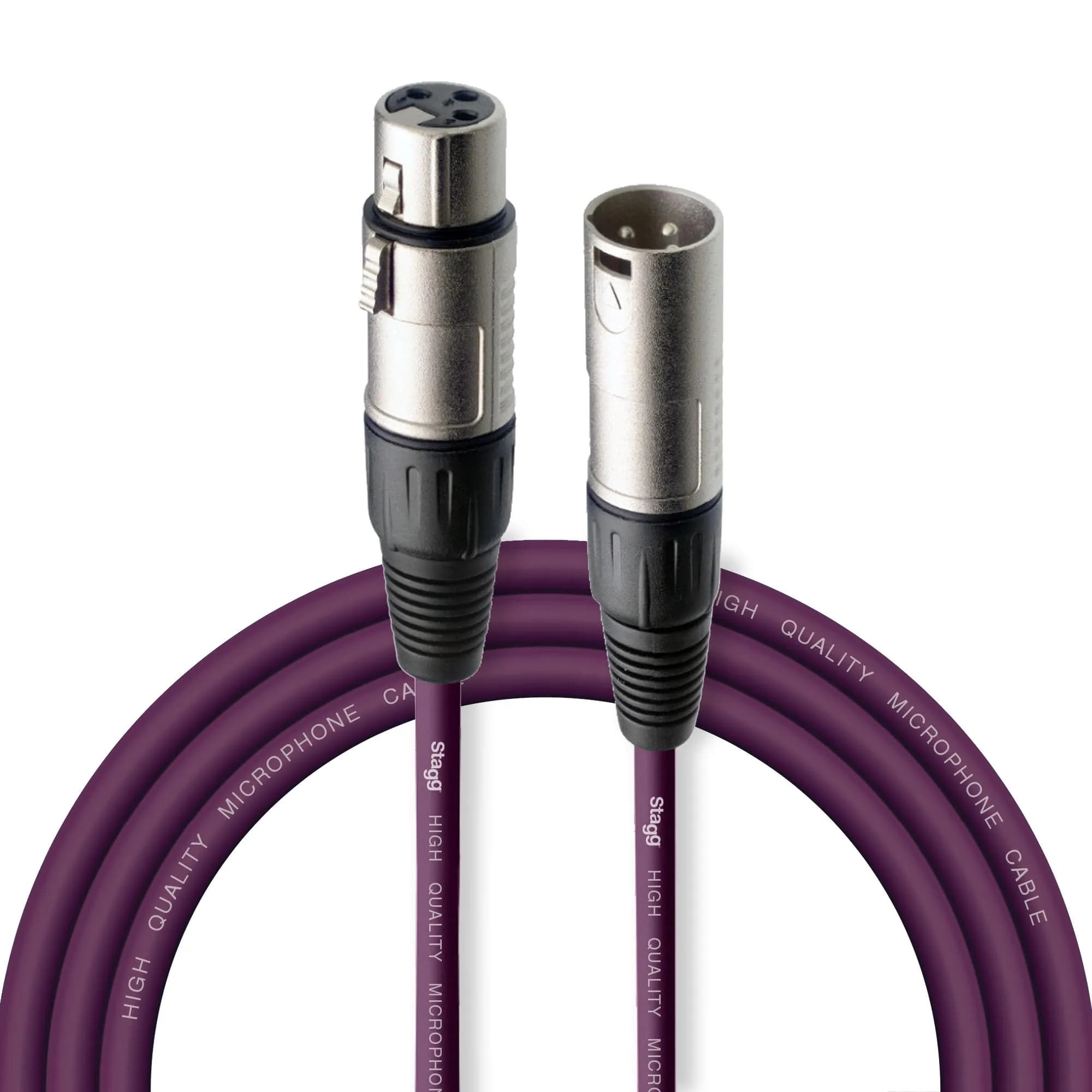 Stagg SMC3 CPP 3m XLR to XLR Microphone Cable - Purple | Balanced Audio Cable for Microphones - main product image