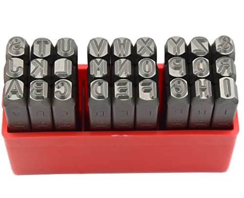 WKSTOOL Heavy Duty Steel Stamp Set 5mm (3/16 Inch) | 27-Piece Uppercase Alphabet, Number & Symbol Punch Kit for Metal Jewelry & Crypto Plates thumbnail 2