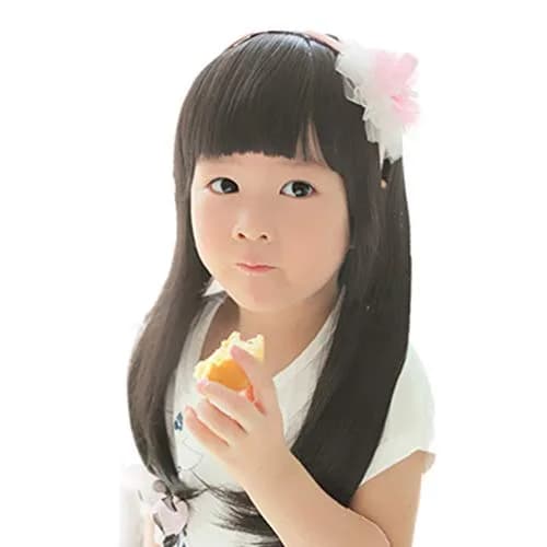 OMORFIEER Black Straight Wigs for Kids 1 Count | Adjustable, Heat Friendly, Natural Look thumbnail 1
