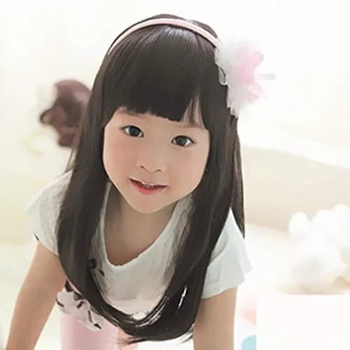 OMORFIEER Black Straight Wigs for Kids 1 Count | Adjustable, Heat Friendly, Natural Look thumbnail 2