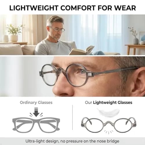 Eyekepper 0.75 Diopter Reading Glasses | Small Round Readers for Men & Women, 135mm Arm Length thumbnail 8