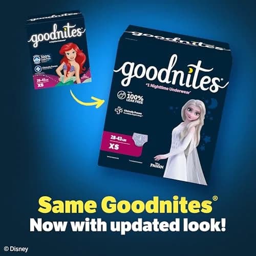 GoodNites Girls' Nighttime Bedwetting Underwear, Extra Small (28-43 lbs) · 44 Ct (2 Packs of 22) thumbnail 3