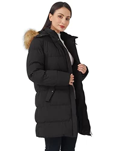WenVen Women's Winter Coat Thicken Long Puffer Parka Jacket, Black, M | Waterproof & Windproof with Faux Fur Hood thumbnail 4