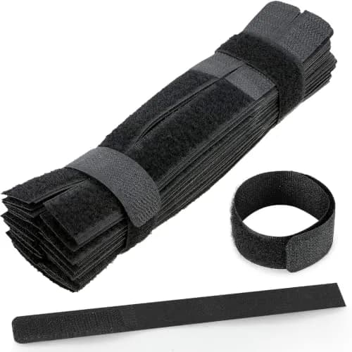 PASOW Reusable Cable Ties 50 Pack 7 Inch Black | Cord Management Solution for Electronics & Home thumbnail 1