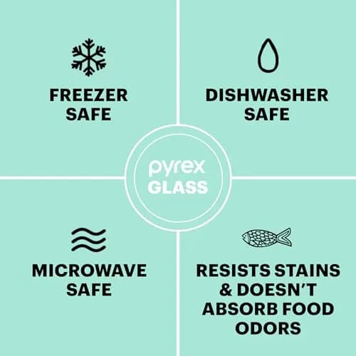 Pyrex Simply Store 9-Pack Mixed Glass Food Storage Set with Lids | 30 Cups Total Capacity thumbnail 6