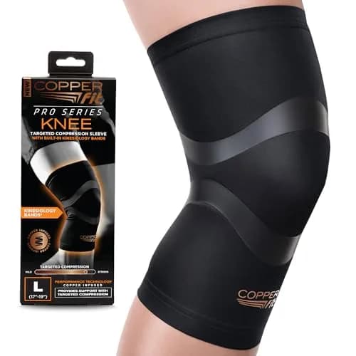 Copper Fit Pro Series Compression Knee Sleeve Brace for Athletic Recovery & Support 25.4 cm (10 in) | Medical Device thumbnail 1