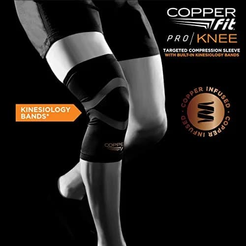Copper Fit Pro Series Compression Knee Sleeve Brace for Athletic Recovery & Support 25.4 cm (10 in) | Medical Device thumbnail 5