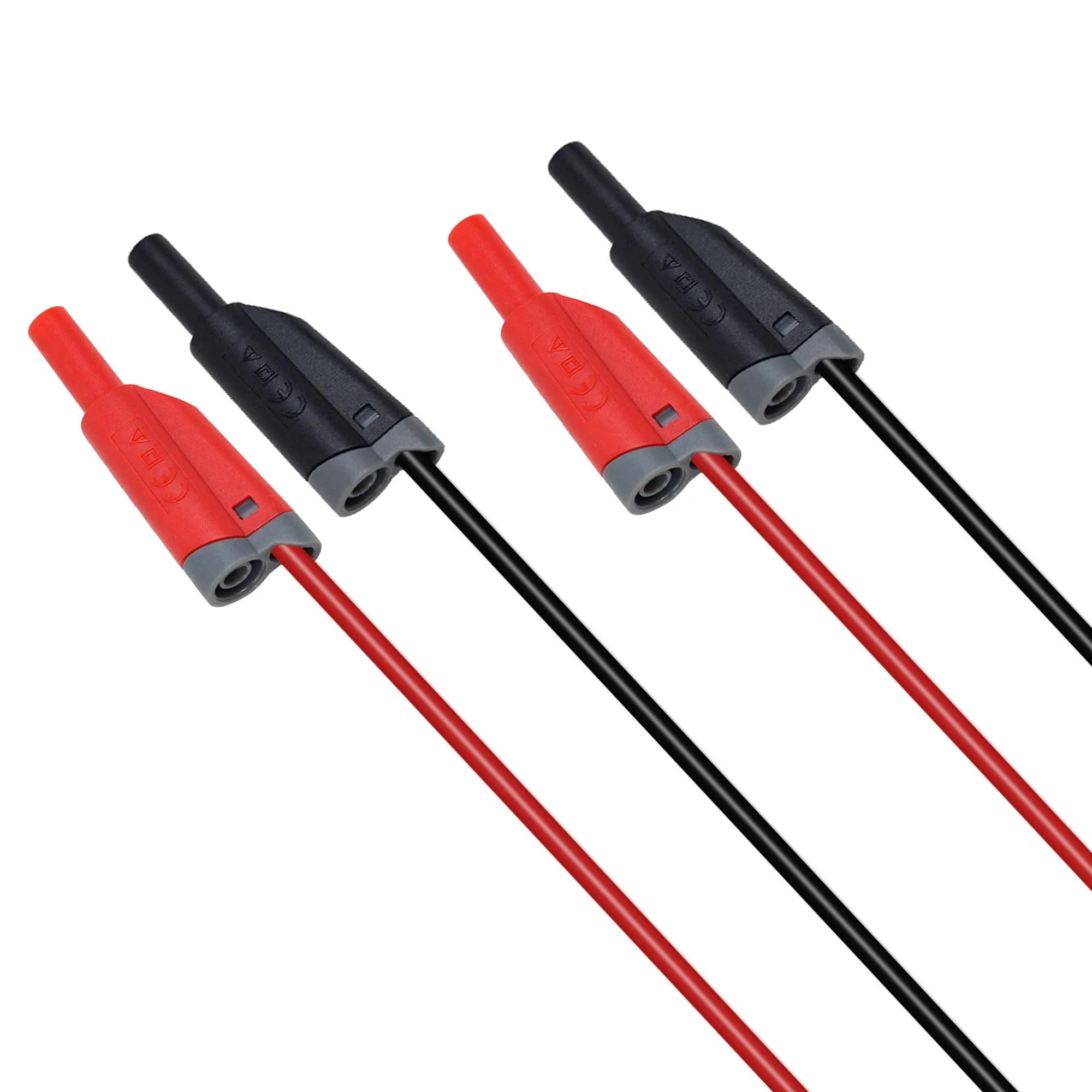 ZIBOO ZB-X13 Stackable Banana Plug Test Leads 1m (3.3ft) | 1000V Rated, 4mm Banana Male Plugs, Red & Black (2-Pack) - main product image
