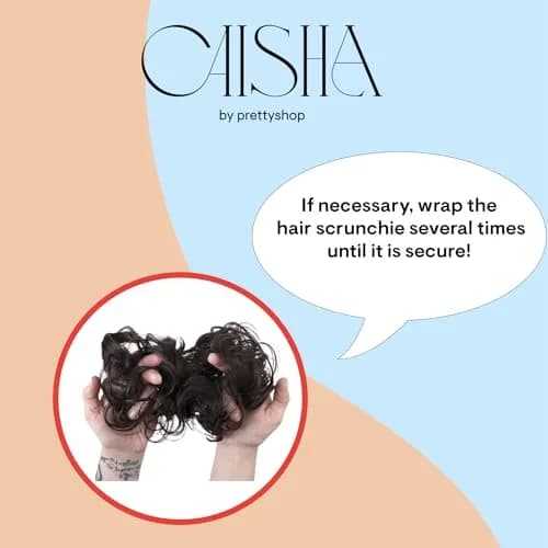 CAISHA Synthetic Scrunchie Donut Hair Piece Updo Black G1E | Heat-Resistant Synthetic Fiber, Washable, Easy to Use thumbnail 7