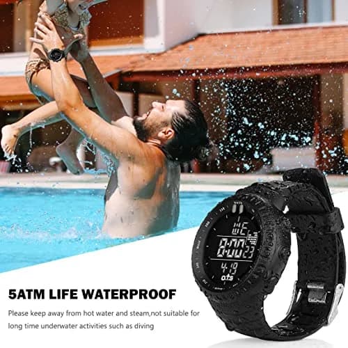 PALADA Men's Digital Sports Watch Waterproof Tactical Watch with LED Backlight (Black) | 50mm Case, Shock Resistant thumbnail 2