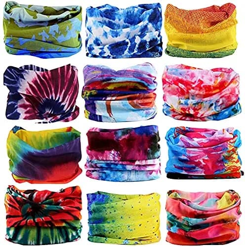 KALILY Tie Dye Microfiber Headband Bandana Face Shield Neck Gaiter 25x48cm (9.5x19 Inch) | 12 Ways to Wear for Sun & Cold Protection thumbnail 1
