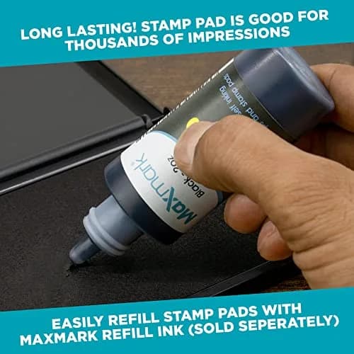 MaxMark Large Black Stamp Pad 4.25" x 7.25" | Premium Felt for Thousands of Crisp Impressions thumbnail 4
