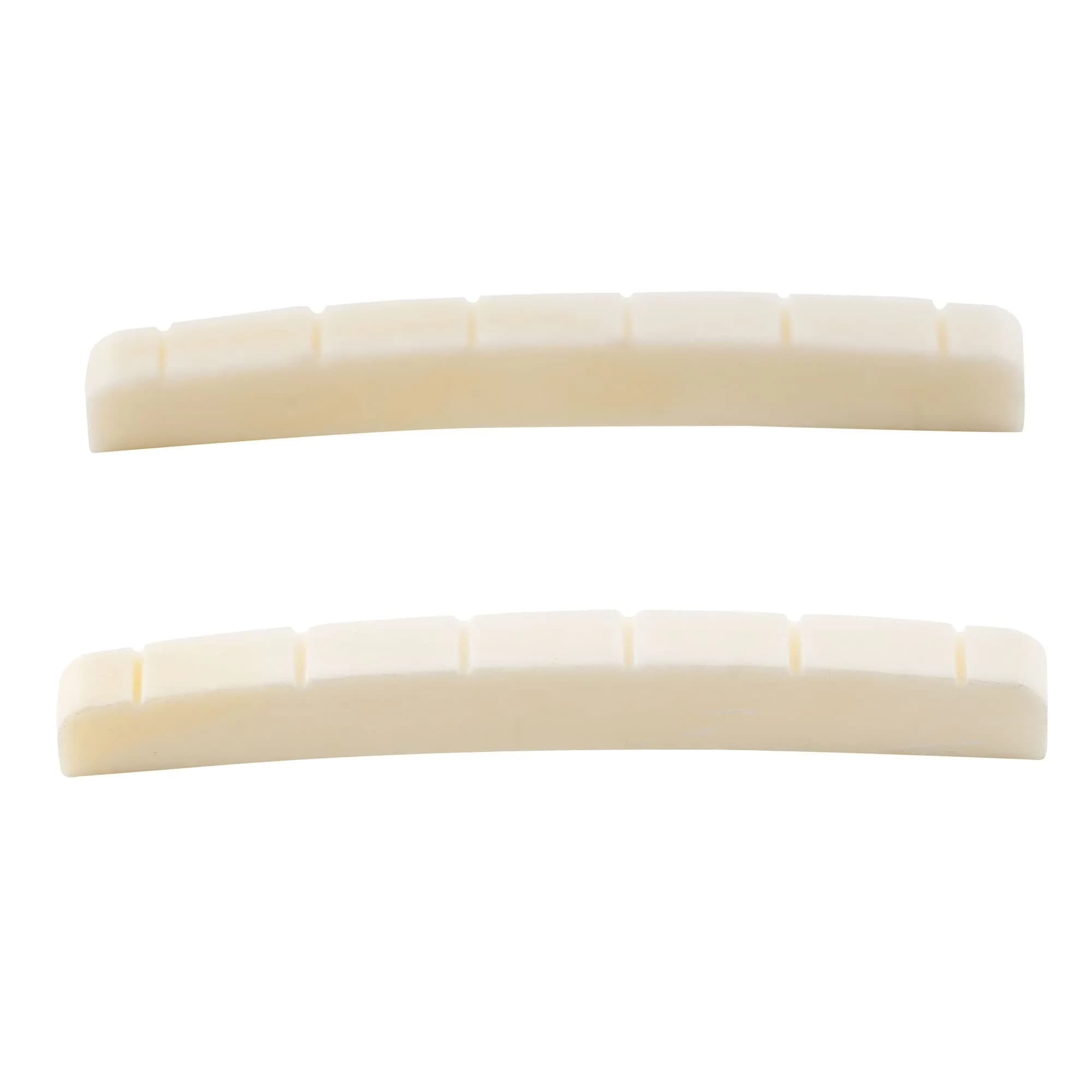 Musiclily Bone Nut 43mm Slotted Curved Bottom for Electric Guitar | Real Bone, 2 pcs
