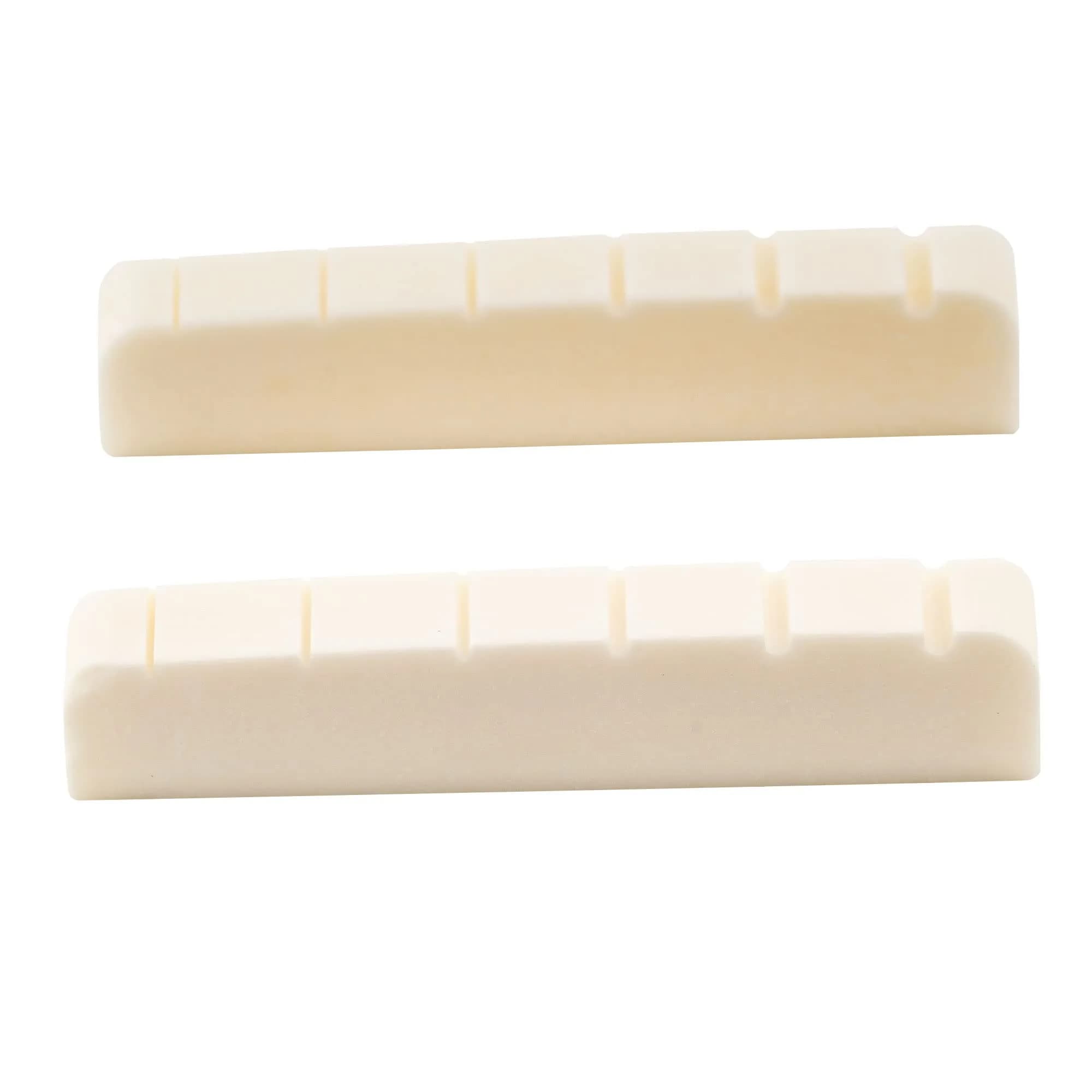 Musiclily Bone Nut for Electric Guitar 43mm | Flat Bottom Slotted Bone Nut for 6 String Guitar