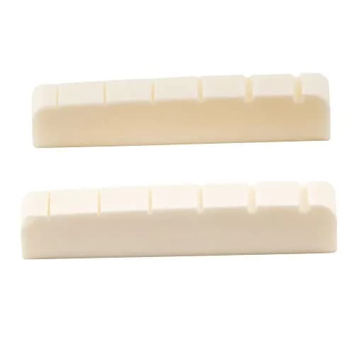 Musiclily Bone Nut for Electric Guitar 43mm | Flat Bottom Slotted Bone Nut for 6 String Guitar thumbnail 1