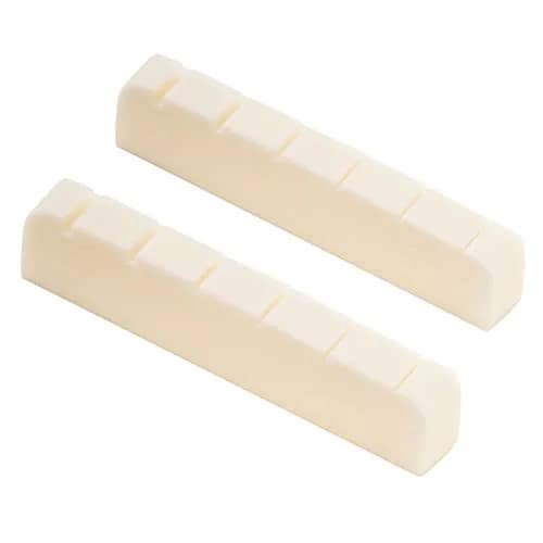 Musiclily Bone Nut for Electric Guitar 43mm | Flat Bottom Slotted Bone Nut for 6 String Guitar thumbnail 3