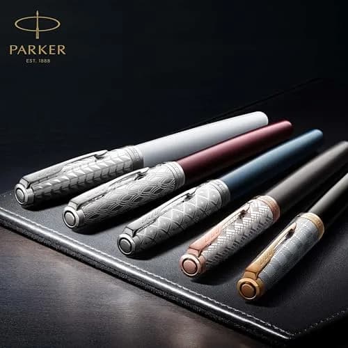 Parker Sonnet Blue Lacquer Rollerball Pen with Palladium Trim, Fine Point Black Ink (1931535) | Smooth Ink Flow thumbnail 8