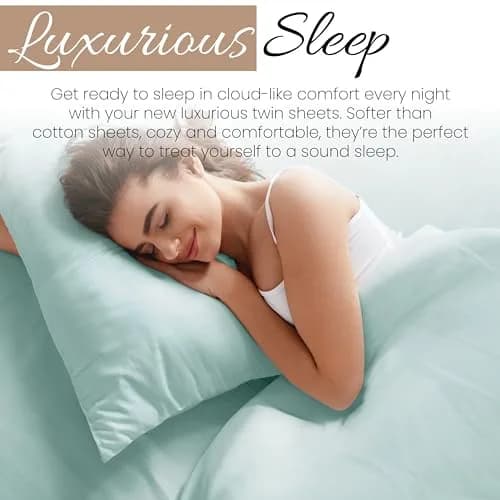 Linen Market Twin Bed Sheets Aqua | Deep Pocket Microfiber for Cooler Sleep thumbnail 7