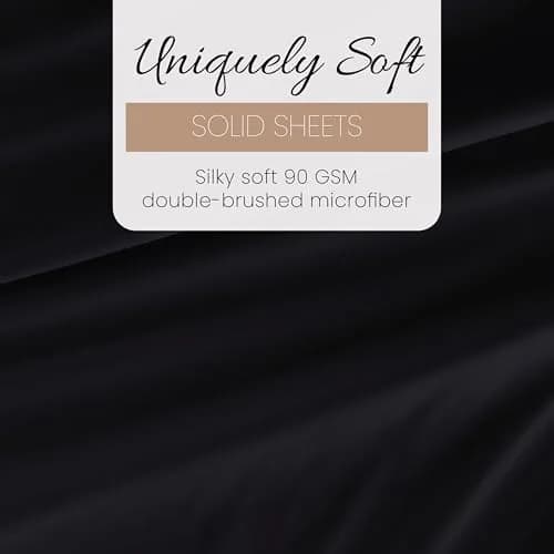 Linen Market California King Bed Sheets - Deep Pocket Microfiber, Black, 4 Piece Set thumbnail 6
