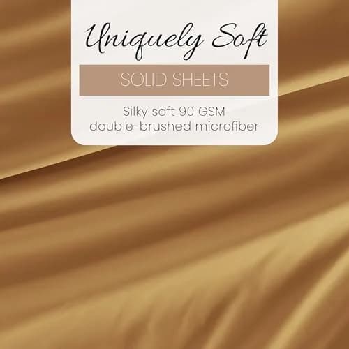 Linen Market California King Bed Sheets Gold | Deep Pocket Microfiber 4-Piece Set thumbnail 6